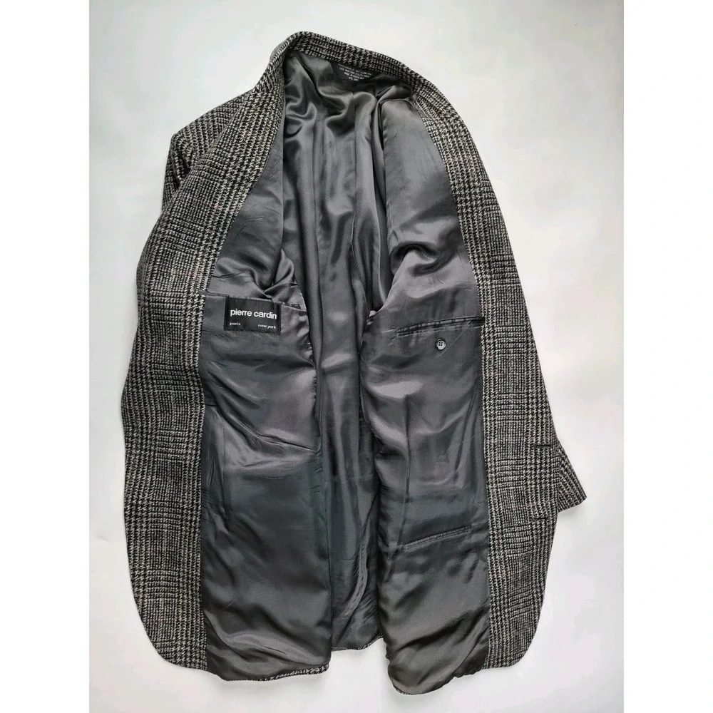 Pierre Cardin Mens Wool Sports Coat 46R Multicolor Plaid 2 Button Vintage G501